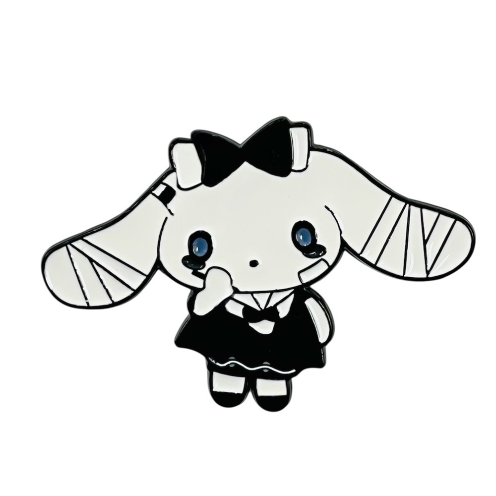 Cinnamoroll Black and White Sanrio Goth Fan Art Enamel Pin Lapel Pin
